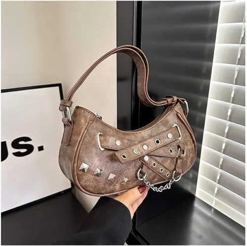 Vista 7 de Bolso vintage Y2K Punk, bolso de mano gótico de moda retro