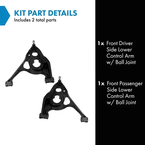 Vista 49 de Conjunto de Brazo de Control Inferior Delantero y Junta Esférica TRQ para Lado del Conductor y del Pasajero 2 Piezas Compatible con Ford Mustang GT