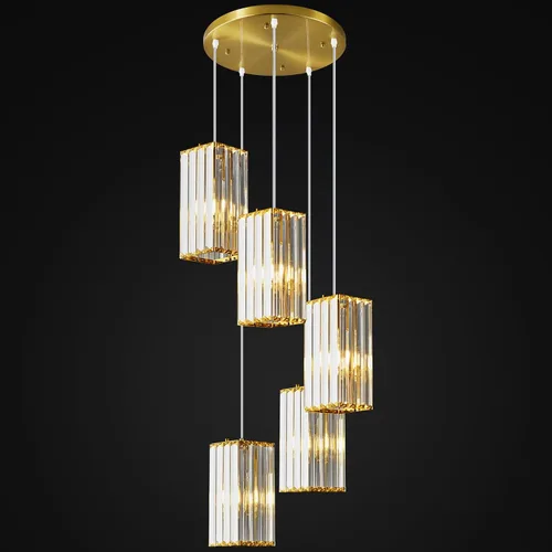 Vista 12 de Lámpara colgante moderna cromada rectangular de iluminación colgante mini candelabros de cristal, lámpara colgante ajustable para cocina, isla