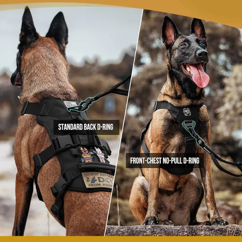 Vista 3 de OneTigris Arnés para perro a prueba de escape, arnés para perro sin tirones con asas, arnés táctico multiusos para perros grandes, uso diario