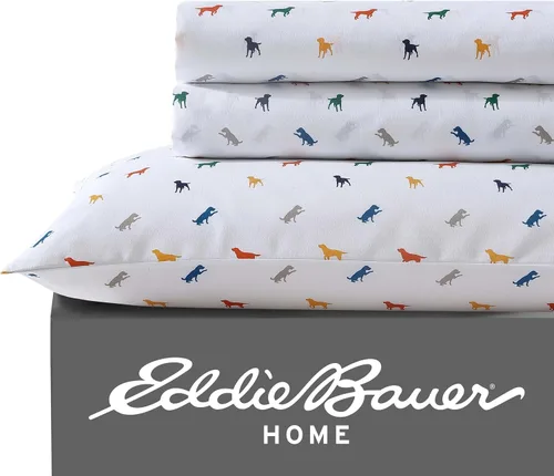 Vista 22 de Eddie Bauer Kids - Juego de sábanas Queen con sábana bajera elástica y fundas de almohada Soft Fabric, Fully Elastic Fitted Sheet, Deep Pocket