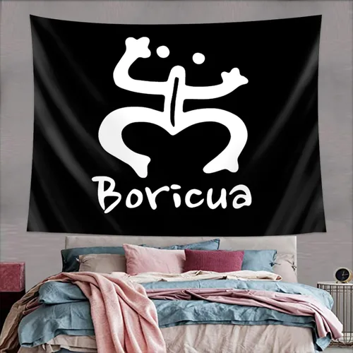 Vista 7 de Kizon Tapiz para colgar en la pared de la bandera de Puerto Rico Boricua para sala de estar, dormitorio, 60 x 40 pulgadas