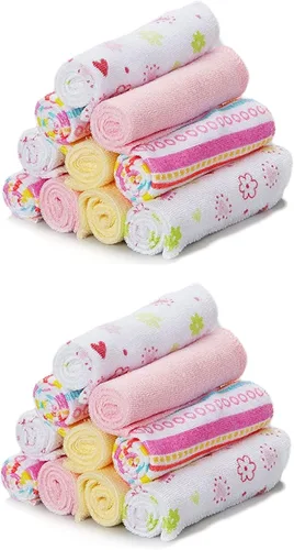 Vista 8 de Spasilk Juego de toallitas para niños y niñas recién nacidos, juego de toallas de rizo suave, paquete de 10, burbujas aguamarina, (010-1201)