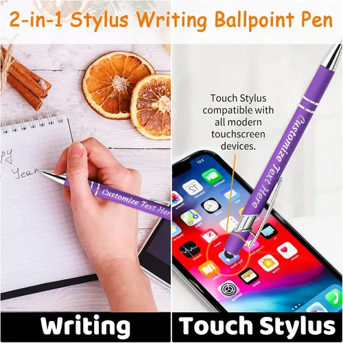 Vista 4 de 12 bolígrafos personalizados a granel, bolígrafos personalizados con grabado personalizado con nombre o texto, regalo ideal de aniversario