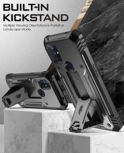 Vista 4 de Poetic Revolution Series - Funda protectora para OnePlus Nord N10 5G, de cuerpo completo, resistente de doble capa, a prueba de golpes, con función