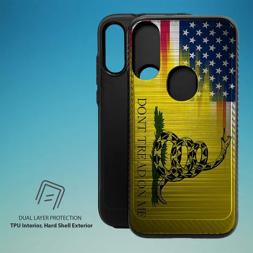 Vista 4 de CasesOnDeck Funda híbrida compatible con Motorola Moto E (2020) / Moto E [Armadura cepillada] Funda protectora delgada contra golpes