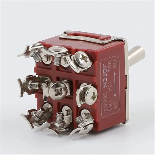 Vista 4 de Botón de interruptor de encendido, 1 unidad E-TEN303 0.472 in, 9 pines, 3 posiciones, interruptor basculante de encendido/apagado, interruptor