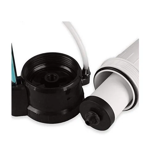 Vista 4 de HBJWOV - Purificador de agua para grifo, filtro de agua de acero inoxidable, reduce el alto flujo de agua, purificador de agua con adsorbente
