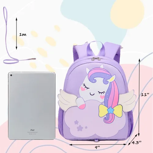 Vista 5 de Jumpopack Mochila para niños y niñas, mochila de jardín de infantes, mochila preescolar, mochila para niños, mochila con correa de seguridad
