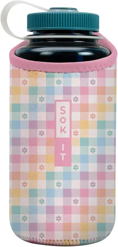 Vista 59 de Sok It BotlSok Funda para botella de agua con cubierta de neopreno aislante (Floral abstracto, se ajusta a CamelBak o Nalgene de 12 onzas)