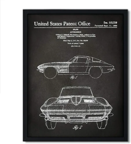 Vista 7 de Andaz Press Póster de decoración de pared con estampado de patente de pizarra, 8.5 x 11 pulgadas, aviones, trenes, automóviles, póster de patente