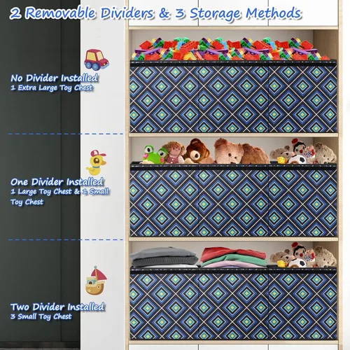 Vista 4 de HOMEMARVEL Cofre de juguetes grande, caja de juguetes grande, caja de juguetes extra grande para niños y niñas, organizador de almacenamiento