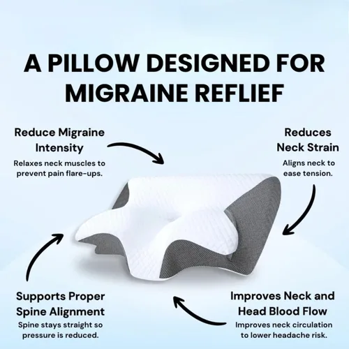 Vista 2 de Almohada cervical para dolor de cuello, almohada ortopédica para dolor de cuello y hombros, almohadas cervicales y cervicales para dormir de espalda