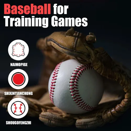 Vista 3 de Paquete de 12 pelotas de béisbol con autógrafo de práctica deportiva de 9 pulgadas para adultos y jóvenes, a granel para lanzar, lanzar, firmar