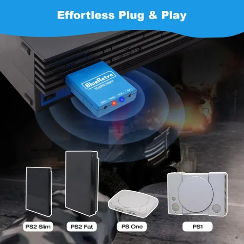 Vista 4 de BlueRetro - Adaptador de controlador inalámbrico Bluetooth para PS2/PS1/PS