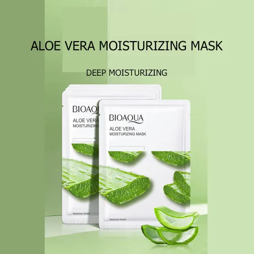Vista 5 de BIOAQUA Mascarilla hidratante tierna Fruta Miel Té Verde Pepino Aguacate Arándano Rojo Granada Aloe Vera Cuidado de la Piel Facial 0.88 oz x 7pcs