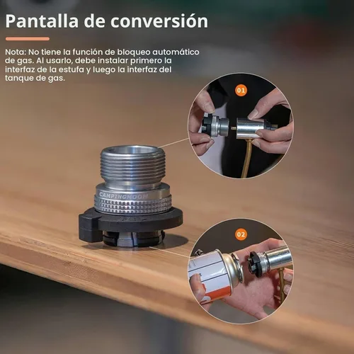 Vista 3 de Campingmoon - Convertidor de adaptador de butano a propano de 8 onzas, tipo boquilla, recipiente de butano a dispositivos de propano de 1 libra