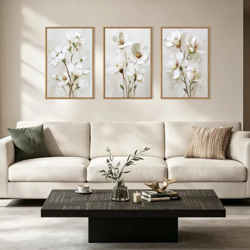Vista 258 de FWIEXA Juego de Arte de Lienzo Bohemio Enmarcado para Pared, Cuadros Botánicos Verde Salvia Decoración de Pared, Impresiones de Arte de Plantas