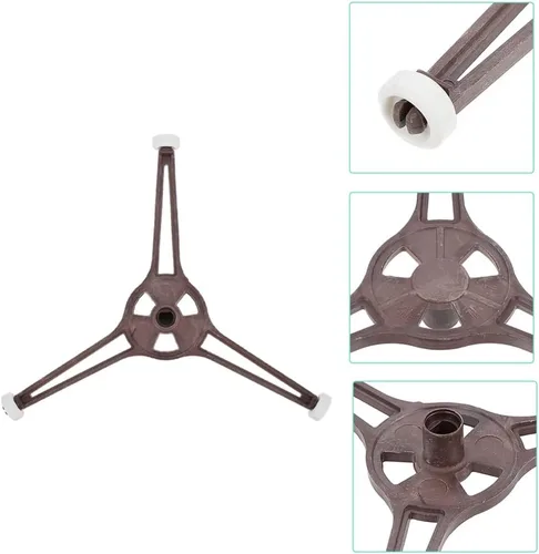Vista 6 de SOLUSTRE Anillo giratorio para microondas, soporte de rodillo giratorio de triple brazo, bandeja de placa de vidrio, bandeja de horno de microondas