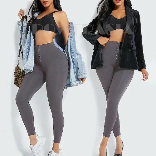 Vista 3 de POWERASIA Leggings de corsé de cintura alta para mujer entrenamiento de cintura control de abdomen adelgazante moldeador de cuerpo pantalones