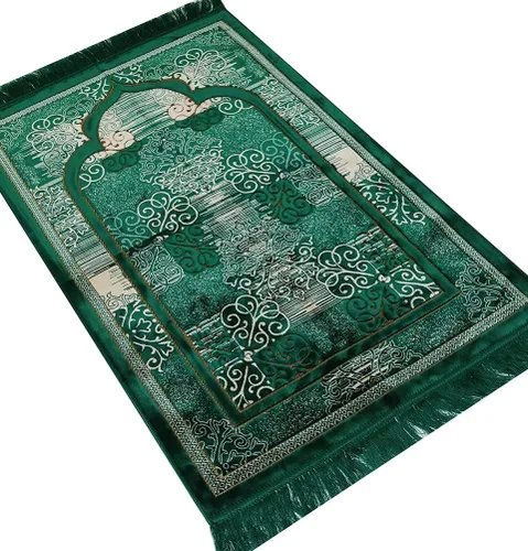 Vista 6 de Modefa Alfombra de oración islámica turca, alfombra de oración Janamaz de terciopelo suave, tapete de oración musulmana para hombres y mujeres