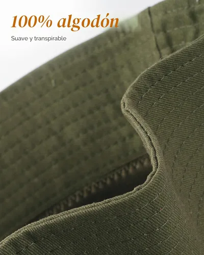 Vista 3 de HONGTEYA Sombreros de sol de pescador para mujer y hombre, sombrero de Oliva