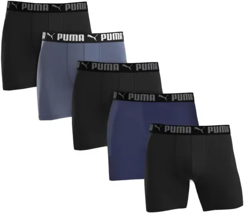 Vista 21 de PUMA Paquete de 5 calzoncillos tipo bóxer Performance para hombre Azul marino/rojo/negro