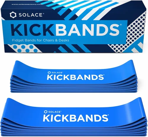 Vista 9 de KICK BANDS Bandas para sillas para niños con pies inquietos, paquete de 3 bandas para aliviar la ansiedad con TDAH para sillas y escritorios