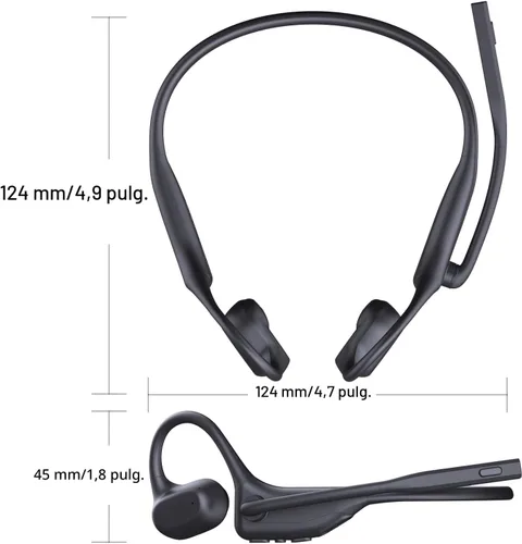 Vista 8 de CXK Auriculares de oreja abierta con micrófono, auriculares inalámbricos con cancelación de ruido AI, Bluetooth 5.3, auriculares Bluetooth