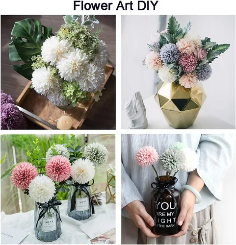 Vista 7 de 10 plantas artificiales de flores artificiales de seda de crisantemo, arreglos de hortensias, ramos de boda, decoración del hogar, cocina, jardín