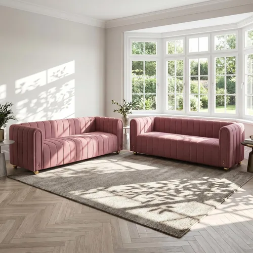 Vista 14 de Sofá de terciopelo de 81 pulgadas, sofá moderno de mediados de siglo para 3 personas, sofás de terciopelo copetudos para sala de estar, apartamento