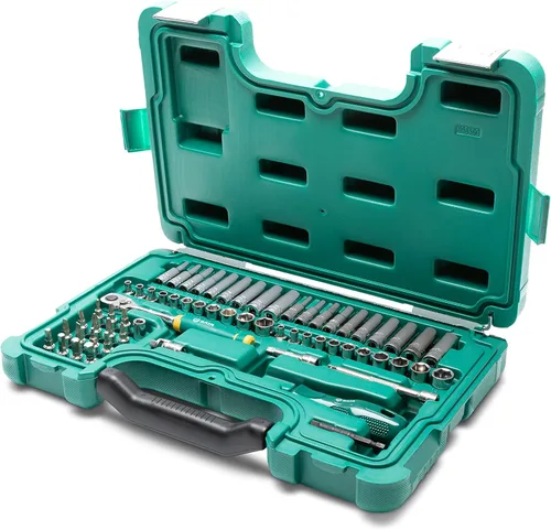 Vista 3 de SATA ST09540G - Juego de herramientas mecánicas de 63 piezas SAE y métrico Trinquete de 72 dientes de 1/4 pulgadas Juego de llaves estándar