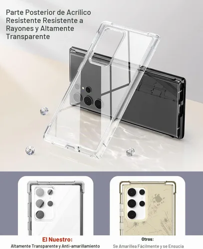 Vista 4 de SURITCH Funda Transparente para Samsung Galaxy S22 Ultra de 6.8" (Solo), [Protector de Pantalla Integrado] Carcasa Protectora de Cuerpo Completo