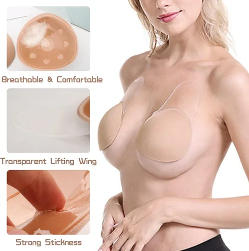 Vista 2 de GTETKDE Sticky Bra Backless Strapless Push up Adhesive Bra Reusable Invisible Lift up Bra Stickers Breast Lift Tape