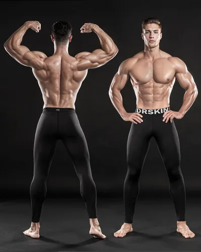 Vista 4 de DRSKIN 5, 4, 3 or 1 Pack Mens Compression Pants Tights Leggings Sports Baselayer Running Athletic Workout Active