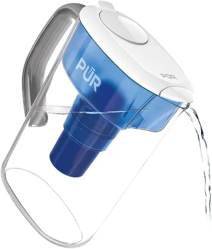 Vista 5 de PUR Paquete de jarra de filtro de agua de 7 tazas con 4 filtros de repuesto, pequeña capacidad para 7 tazas, filtración potente 2 en 1, filtración