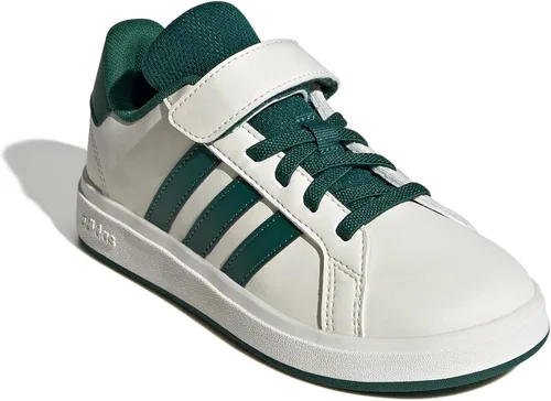 Vista 3 de adidas Grand Court 2.0 - Tenis unisex para niños con encaje elástico y correa