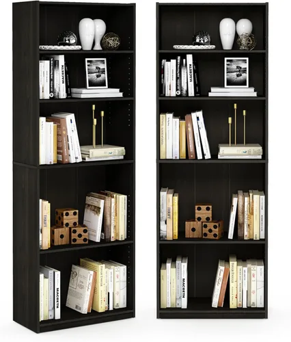 Vista 30 de Furinno Estantería básica para libros, moderna de 3 niveles, estantería con estantes abiertos, 9.3 x 21.8 x 39.5 pulgadas, para sala de estar Roble