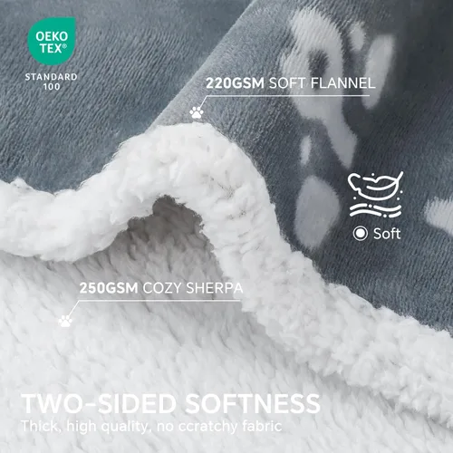 Vista 2 de Luciphia Mantas impermeables para mascotas para sofá o cama, a prueba de orina líquida, lavable, suave, esponjosa, manta reversible para perros