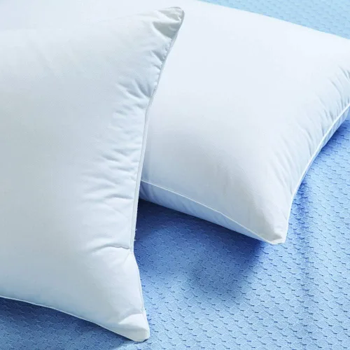 Vista 4 de Cuddledown Dreamstead 700 Fill Power - Almohada de plumón de ganso blanco europeo, carcasa 100 % algodón, tejido satinado, hipoalergénica, hecha a