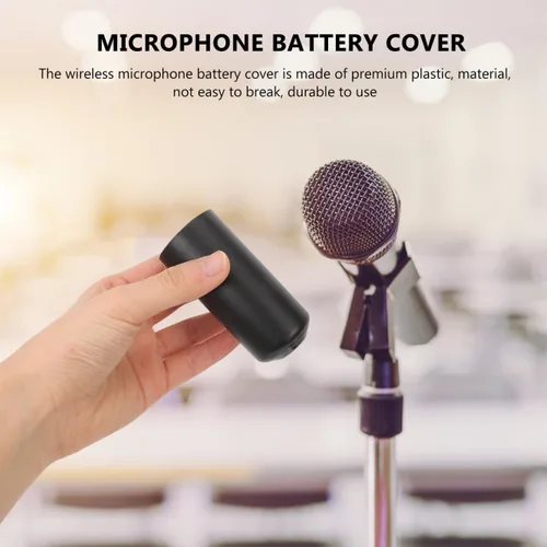 Vista 3 de 3 tapas de batería de micrófono para micrófonos compatibles con Shure Durable Fácil Instalación Cubierta de batería de repuesto para micrófono