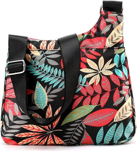 Vista 3 de Bolsa de nailon multibolsillos para mujer, cruzada, bolsa-monedero, para viajes