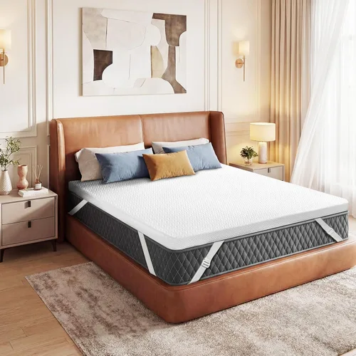 Vista 7 de Czpalo - Cubrecolchón de espuma viscoelástica de gel refrescante de 3 pulgadas