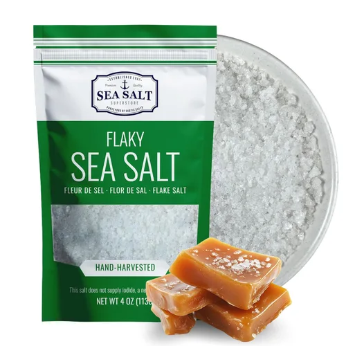Vista 9 de Sea Salt Superstore Flaky Sea Salt Flakes, Baja Fleur de Sel, bolsa de 7 onzas Cosechados a mano, copos ligeros y aireados de aguas cristalinas