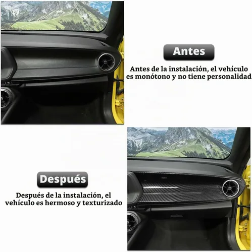 Vista 2 de RT-TCZ Kit de cubierta de panel de consola central, marco de medidor, accesorios de decoración interior para Chevrolet Camaro 2016-2022, grano