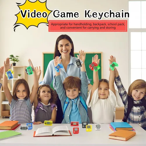 Vista 4 de Recuerdos de fiesta de videojuegos para niños, mini llavero de juego para fiestas de arcade, suministros de cumpleaños, suministros de fiesta