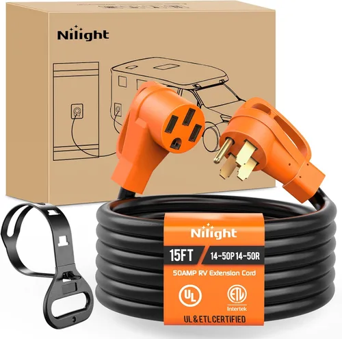 Vista 10 de Nilight Cable de Extensión para Secadora EV de 15 Pies 3 Clavijas 30 Amperios NEMA 10-30P 10-30R Cable de Extensiones Antiguas Servicio Pesado