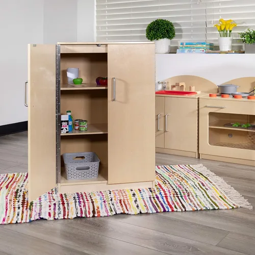 Vista 8 de Flash Furniture Hercules - Refrigerador de cocina de madera para niños para uso comercial o doméstico, seguro, diseño apto para niños, natural