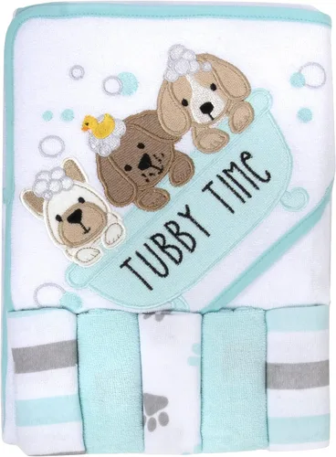 Vista 10 de Juego de toallas de baño con capucha para bebés y niños de 6 a 12 meses (azul tiburón mini)
