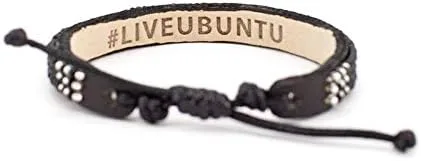 Vista 2 de Ubuntu Life Skinny Love - Pulsera de cuero con cuentas de cristal hecha a mano con cierre deslizante y cuero auténtico, pulseras bohemias apilables